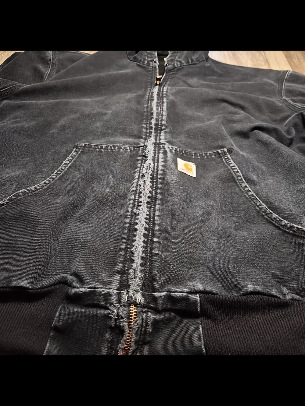 Carhartt Vintage Rare 90s Waffle Knit 100% Cotton Lined Distressed Grunge Jacket